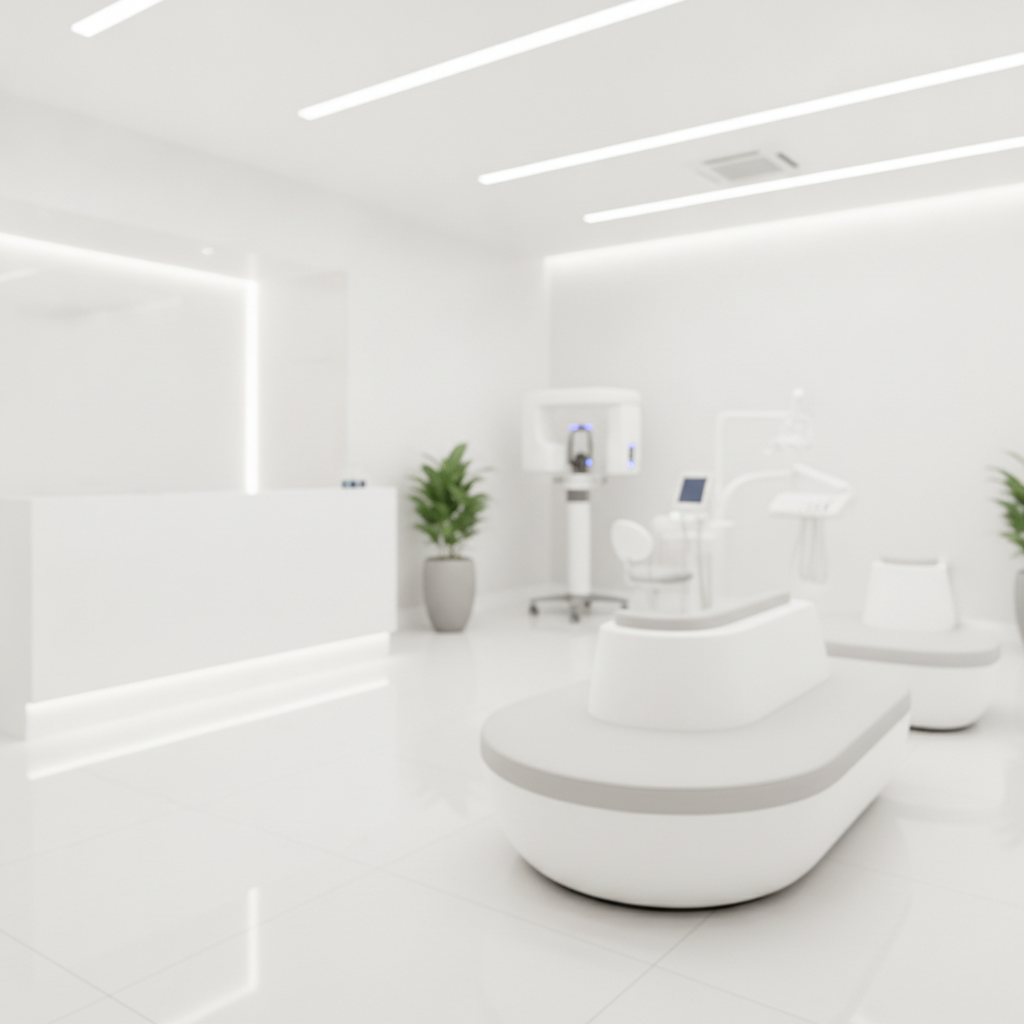 Intérieur moderne et apaisant du Cabinet Bô Sourire à Agdal, Rabat avec espace enfants et technologie de pointe