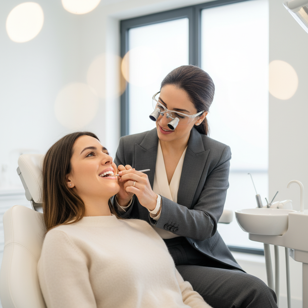 Dr Bouchra Bouslikhane examinant un patient pour orthodontie Invisalign à Rabat