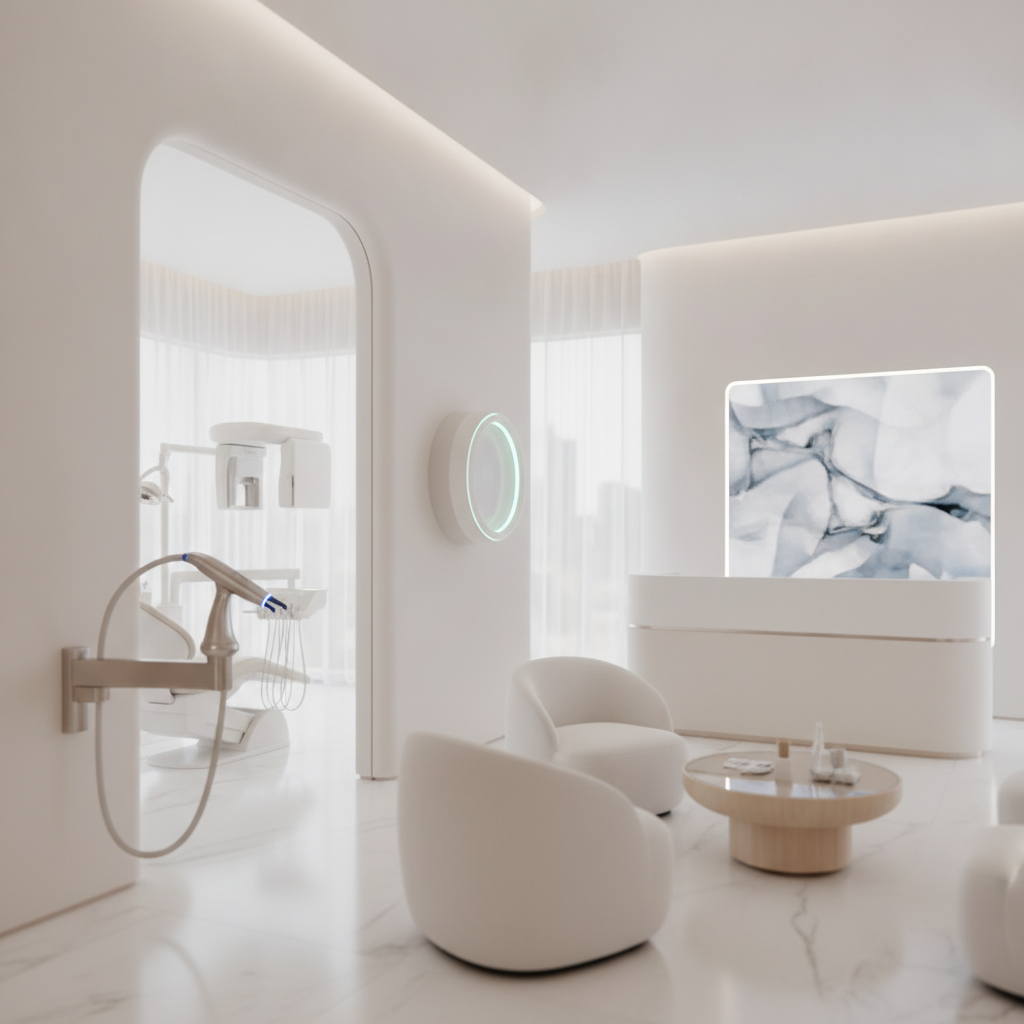 Intérieur moderne et accueillant du cabinet dentaire Bô Sourire à Agdal Rabat avec espace d'attente