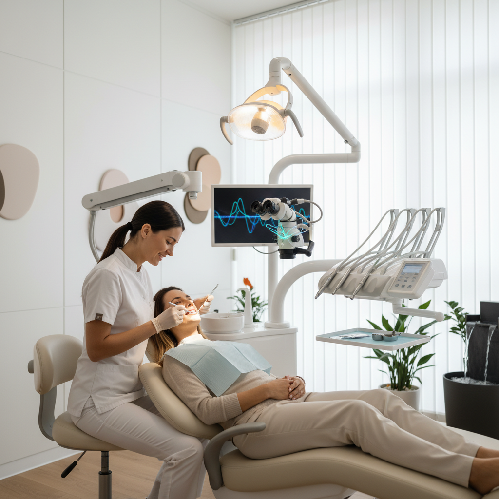 Patient recevant des soins dans un environnement confortable Bô Sourire