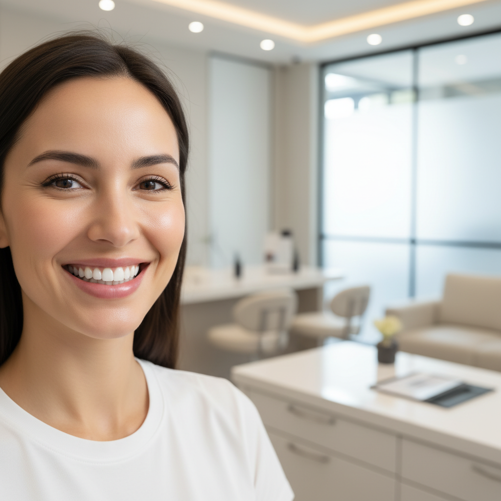 Patient souriant après un traitement orthodontique Invisalign par Dr Bouslikhane à Rabat